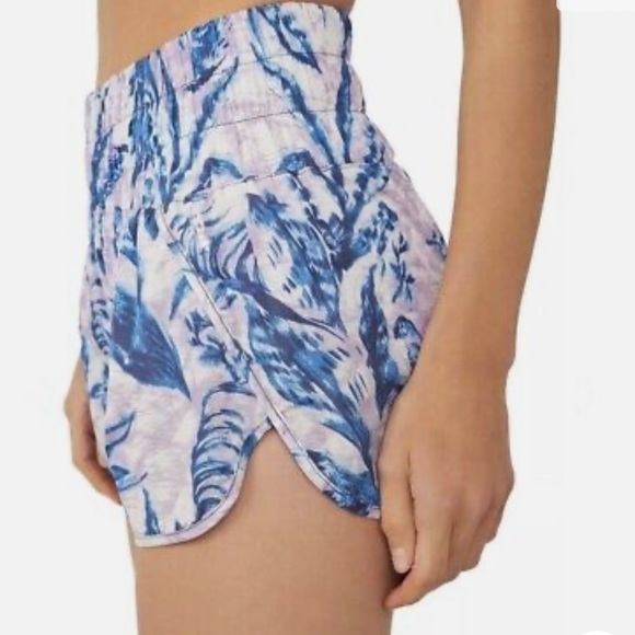 Free People Movement Printed Way Home Shorts Blue/White Combo - Picture 6 of 10